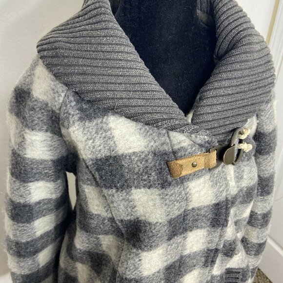Free People Wool Plaid Shacket Woman 6 Small Collared Loose - Picture 3 of 10